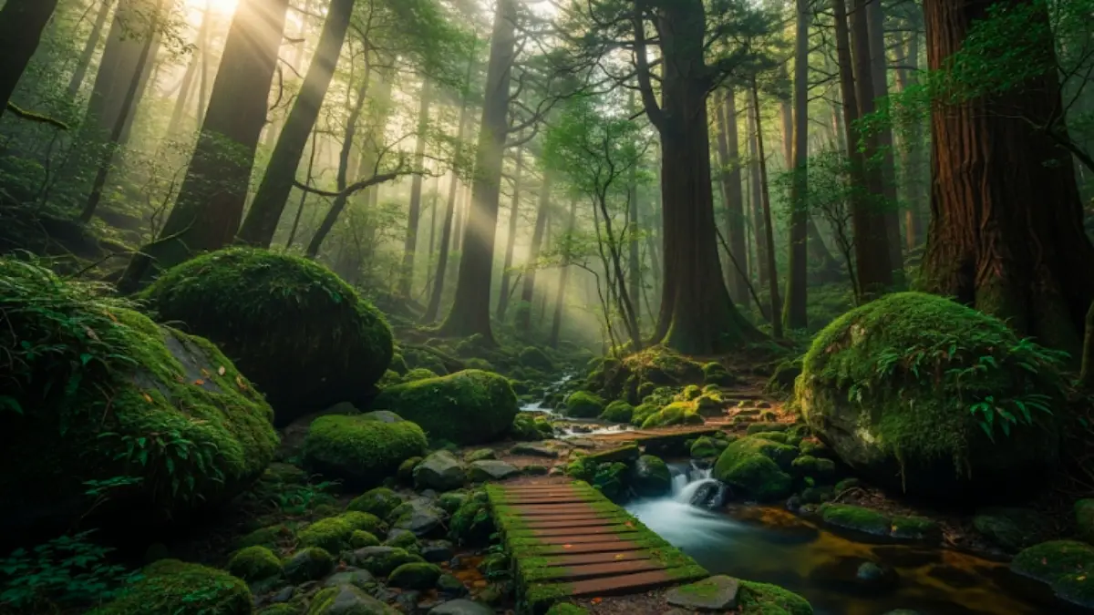 屋久島の原生林ともののけ姫の舞台 屋久島の原生林、もののけ姫の背景美術に影響を与えた深い森