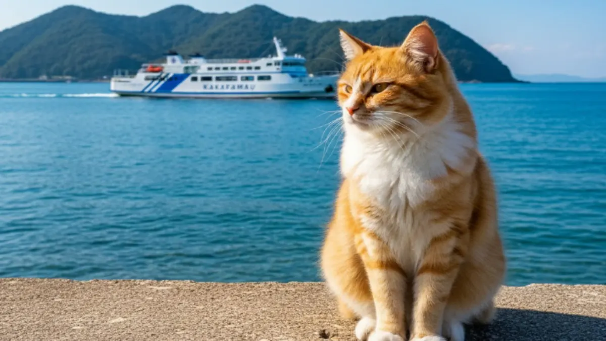 佐賀県の加唐島（かからじま）の港の風景。漁船が停泊しており、静かな島の雰囲気が伝わる。